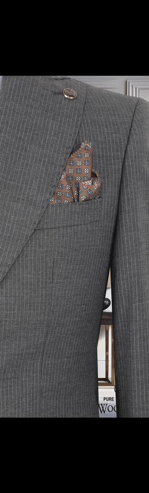 Gray 3-Piece Slim Fit Suit for Men - Wedding Suits - Engagement Suits - Prom, Groom wear and Groomsmen Suits - Gray suit - ElegantGroom