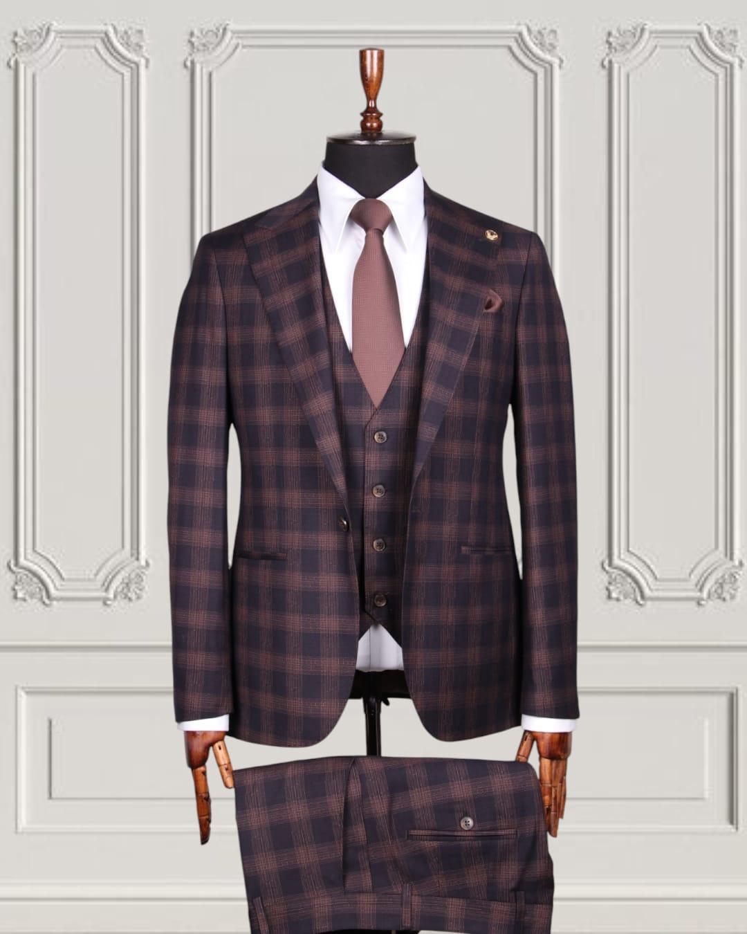 PREMIUM 2 PIECE SUIT MAROON GREY