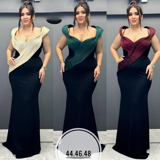 MODA Dabul Fabric Stoned Designed Evening Dress