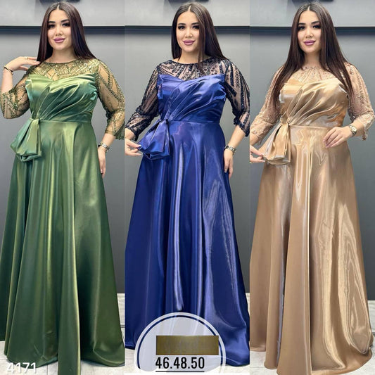 Elegant Long Sleeve Cocktail Party Maxi Dresses Prom Gown